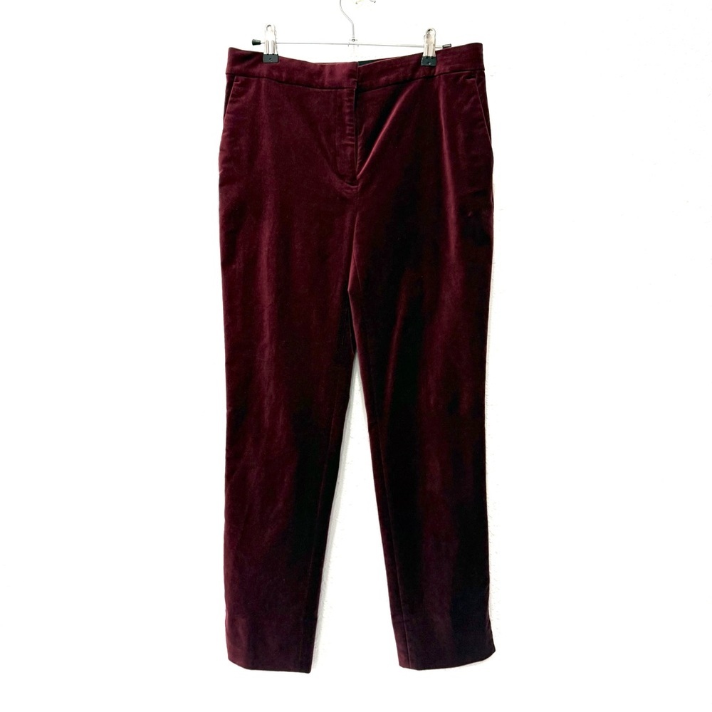 Ann Taylor Deep Red‎ Velvet Trousers 4